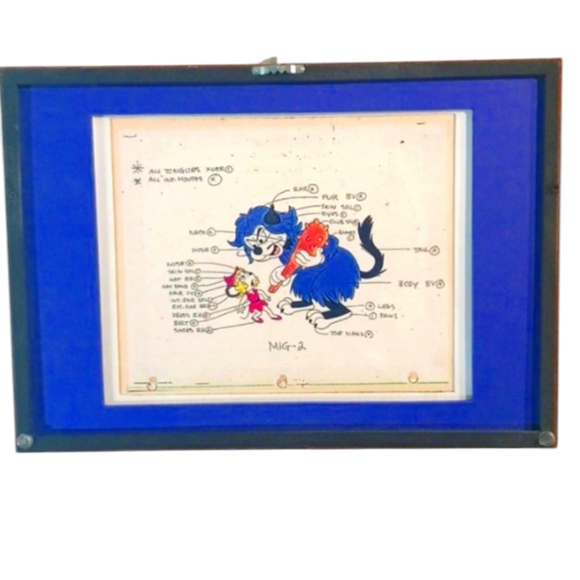 Mighty Mouse Animation CEL-Dual Side Art, 12.5"×17.75", Black Purple Multi. - Picture 3 of 7